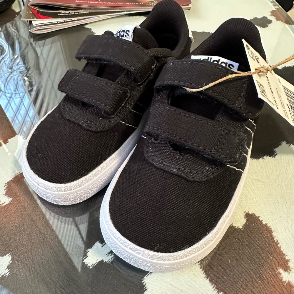 Aadidas Black and White VULCRAID3R Toddler Sneakers